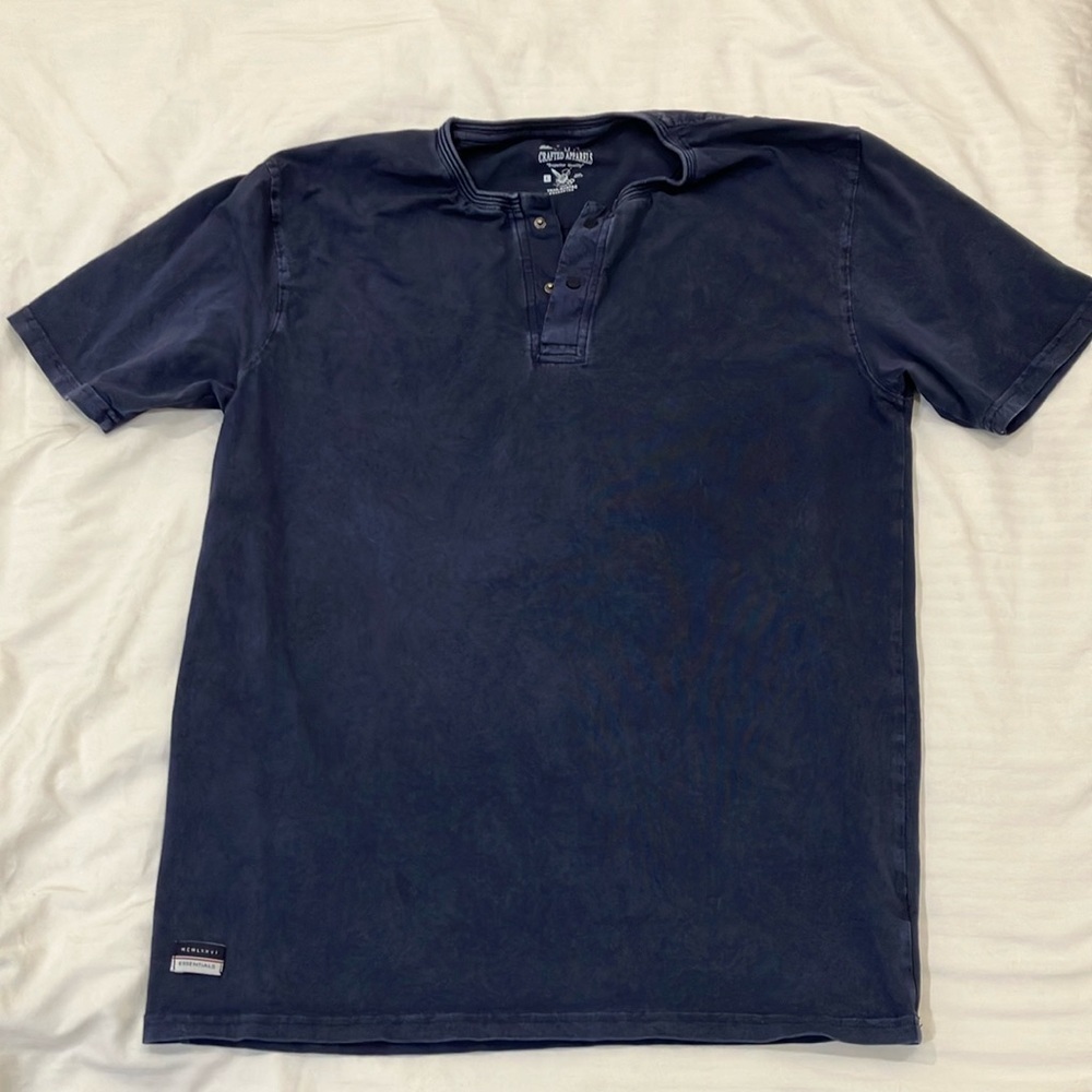 L.O.R.G. men’s large navy cotton with some stretch Blue Polo Shirt Short Sleeves